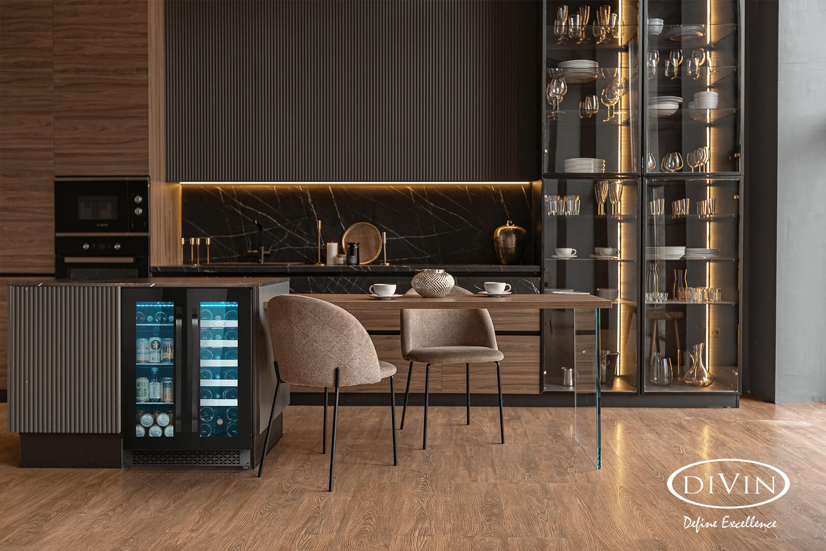 DV-525DSB small beverage & wine fridge built-in kitchen island