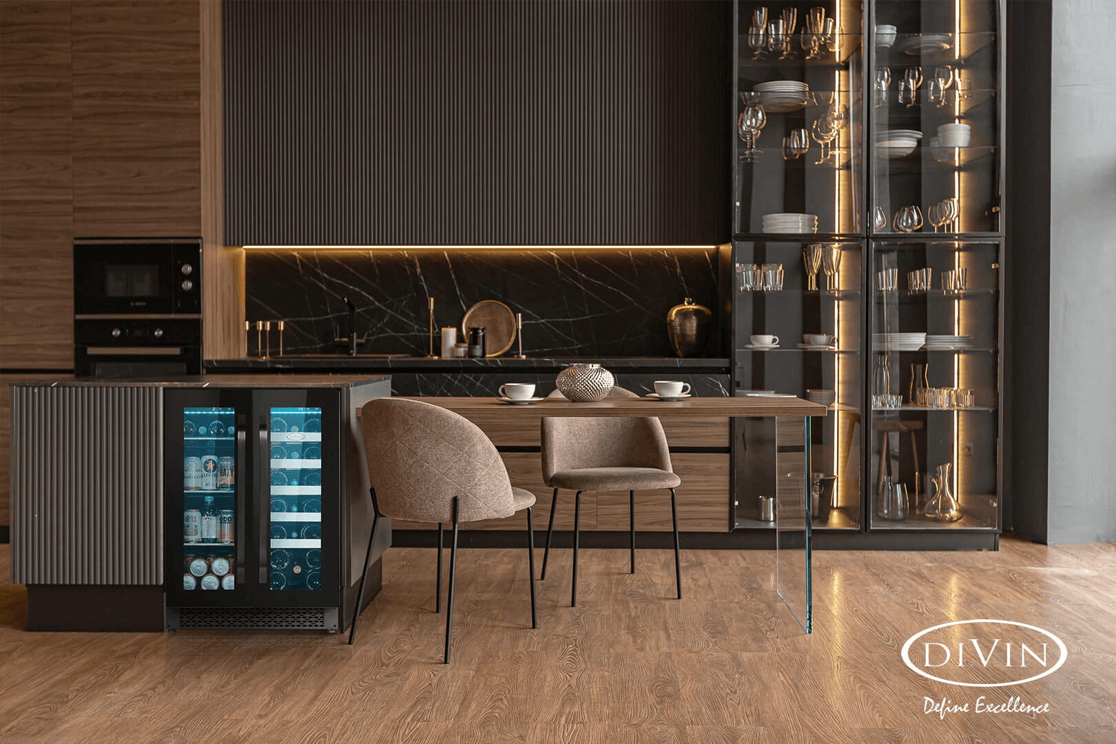 DV-525DSB small beverage & wine fridge built-in kitchen island