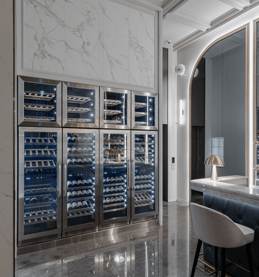 DV-568DSD Wine Fridges Built-in Cabinet in a Local Bar