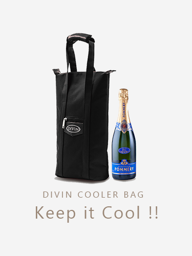 DV-B02B Classic Black Wine Cooler Bag with a Bottle of Champagne