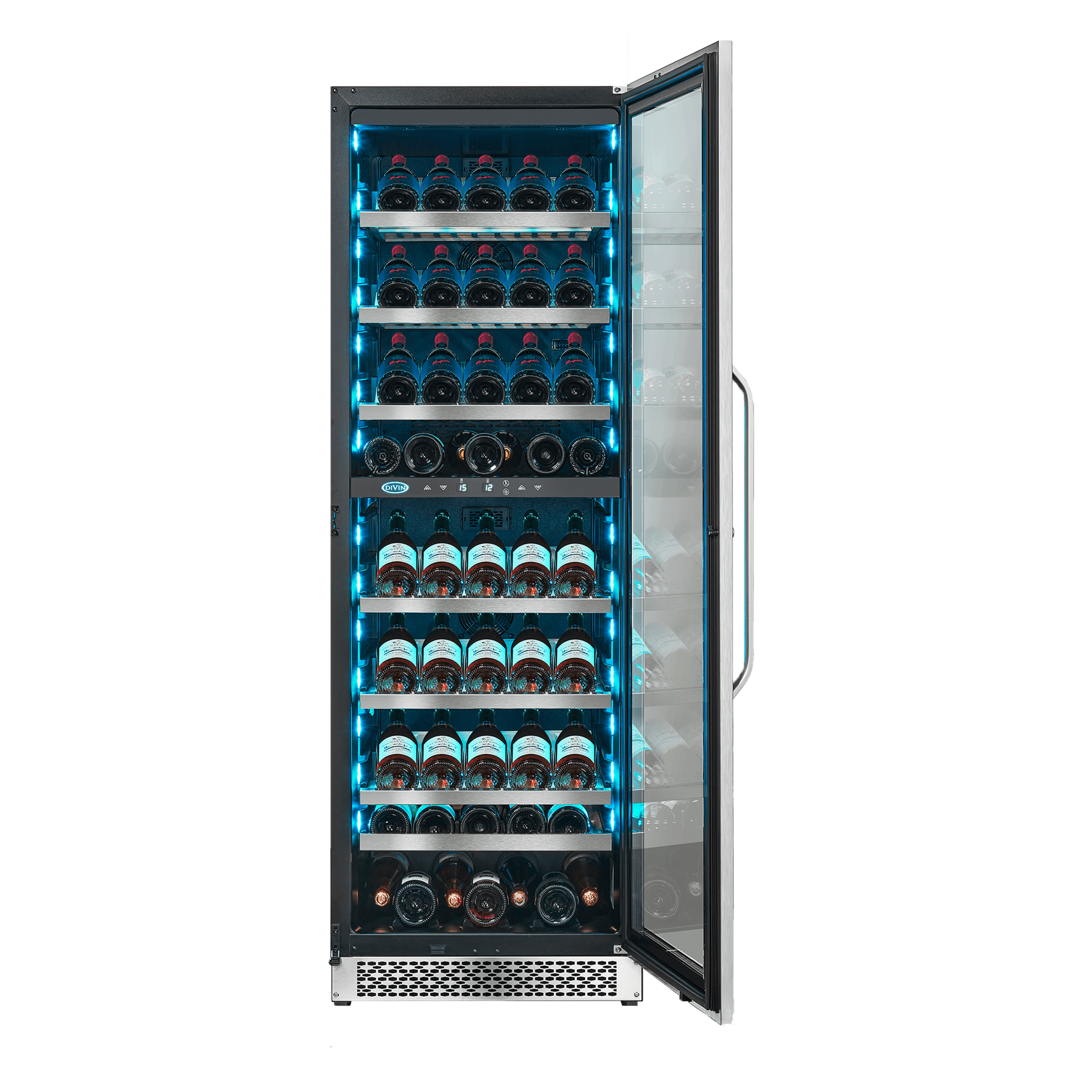 DV-568DSD Dual-Zone Wine Fridge with Icy Blue LED Lighting