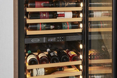 DV-636DK Dual-Zone Wine Fridge Top & Bottom Zones Individually Controlled at a Range of 5-20°C